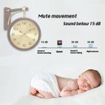 Vintage Wooden Double-Sided Rotating Wall Clock