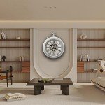 Vintage Industrial Oversized Wall Clock – White
