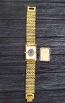 Vintage Mens Tank Watch with White Dial & Milanese Band