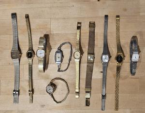 10 Vintage Ladies Cocktail Watches - Elgin, Hamilton, Citizen