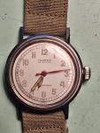 1940s Clinton Military Watch Silver Dial Luminous