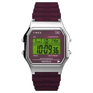 Timex T80 Vintage Black Digital Alarm Watch