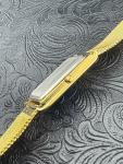 Gold and White Vintage Seiko Slim Wrist Watch