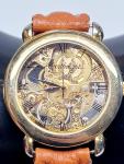 Vintage Gold Tone Skeleton Mens Watch 34mm
