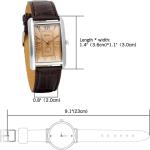 Men's Retro Square Quartz Watch with Brown Strap