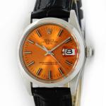 Rolex Oyster Perpetual Date Orange Dial Watch 34mm