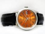 Rolex Oyster Perpetual Date Orange Dial Watch 34mm