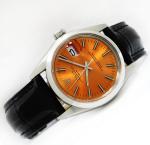 Rolex Oyster Perpetual Date Orange Dial Watch 34mm