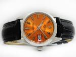 Rolex Oyster Perpetual Date Orange Dial Watch 34mm