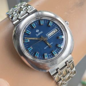 Zodiac Automatic Men's Watch, Blue Dial, 1970s