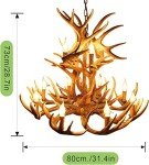 Vintage Deer Antler 12-Light Chandelier Fixture