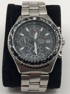Seiko Flightmaster Pilot Quartz Chronograph Black Dial