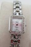 Gruen Quartz Silver Plated Diamond Bezel Ladies Watch