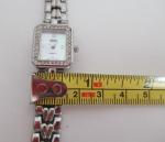 Gruen Quartz Silver Plated Diamond Bezel Ladies Watch