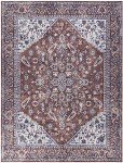 Vintage Machine Washable Brick Ivory Area Rug