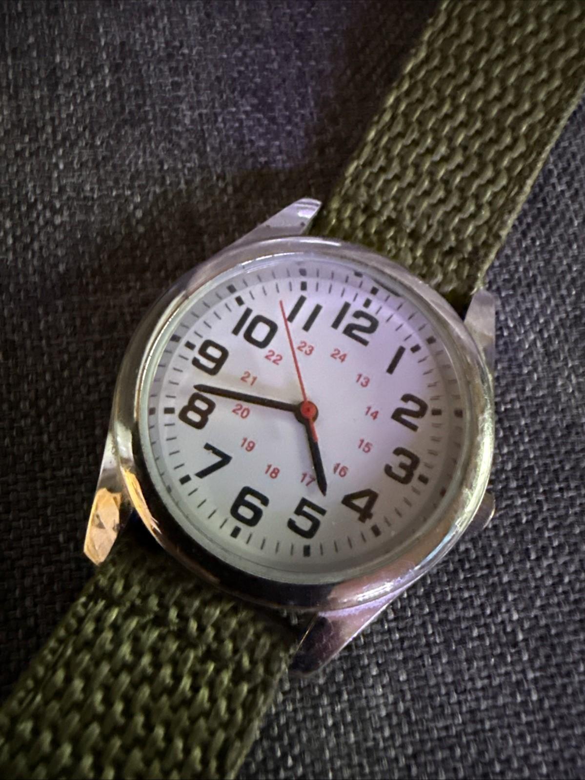 Vintage Military-Style Field Watch with Japan Movement