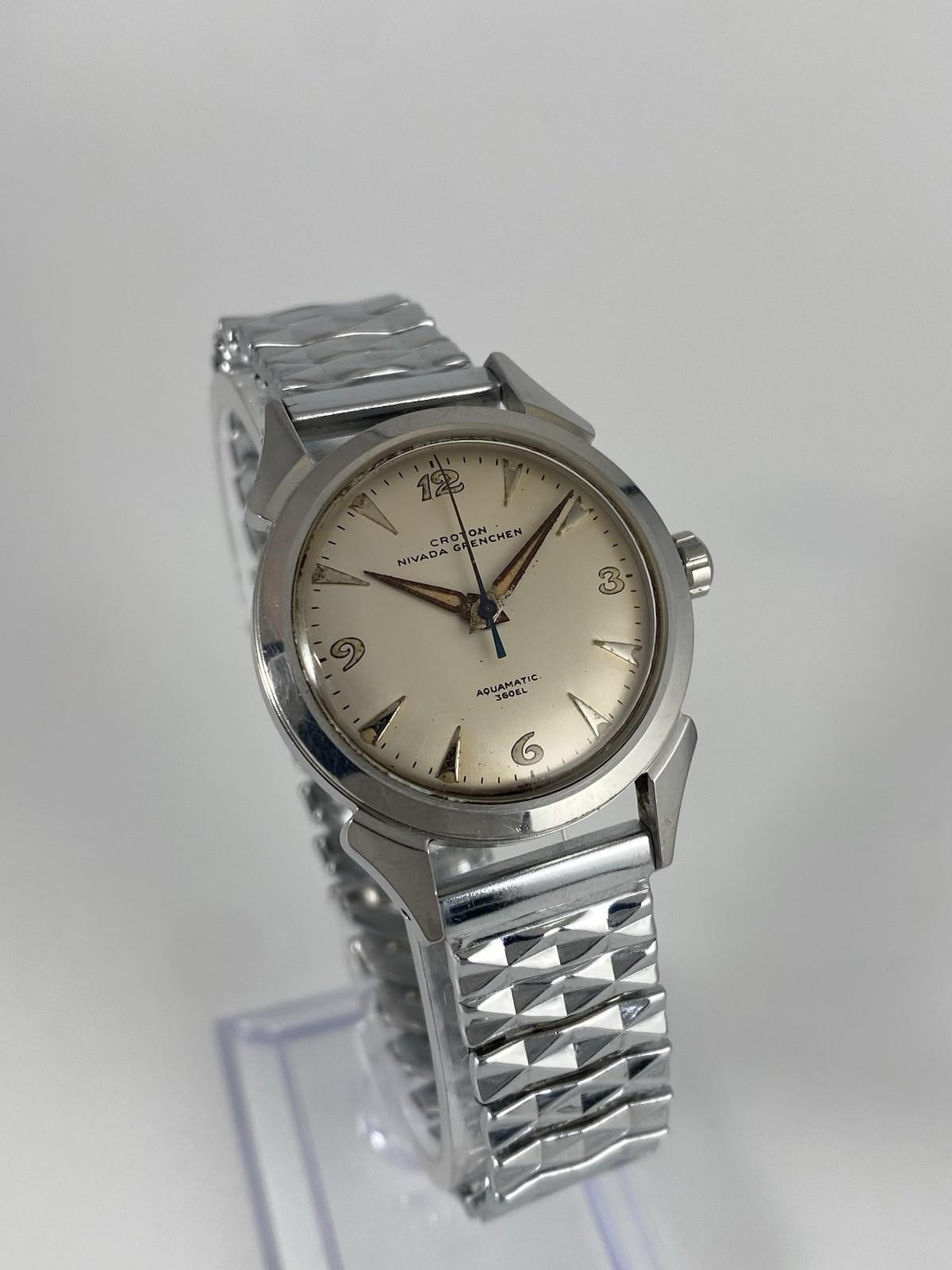 Vintage Croton Nivada Grenchen Aquamatic Automatic Watch