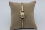Omega Ladies Diamond Cut Crystal 14K Gold Watch