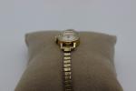 Omega Ladies Diamond Cut Crystal 14K Gold Watch