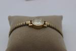 Omega Ladies Diamond Cut Crystal 14K Gold Watch