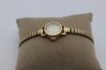 Omega Ladies Diamond Cut Crystal 14K Gold Watch