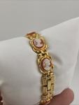 Vintage Gold Tone Ladies Dress Watch with Cameo Dial