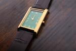 Vintage Seiko Quartz Slim Tank Men's Watch Green Dial