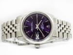 Rolex Oyster Perpetual Date Purple Dial 34mm Watch