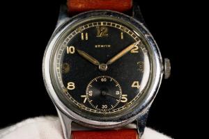 Zenith DH Vintage Military Wristwatch with Black Dial