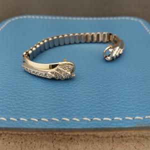 1950s Ladies Yellow Gold Rhinestone Cocktail Watch