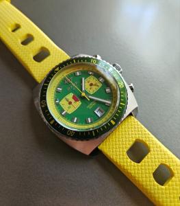 Zodiac Sea Dragon Chronograph: Retro Yellow & Green