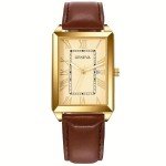 Elegant Vintage PU Leather Strap Watch Gift