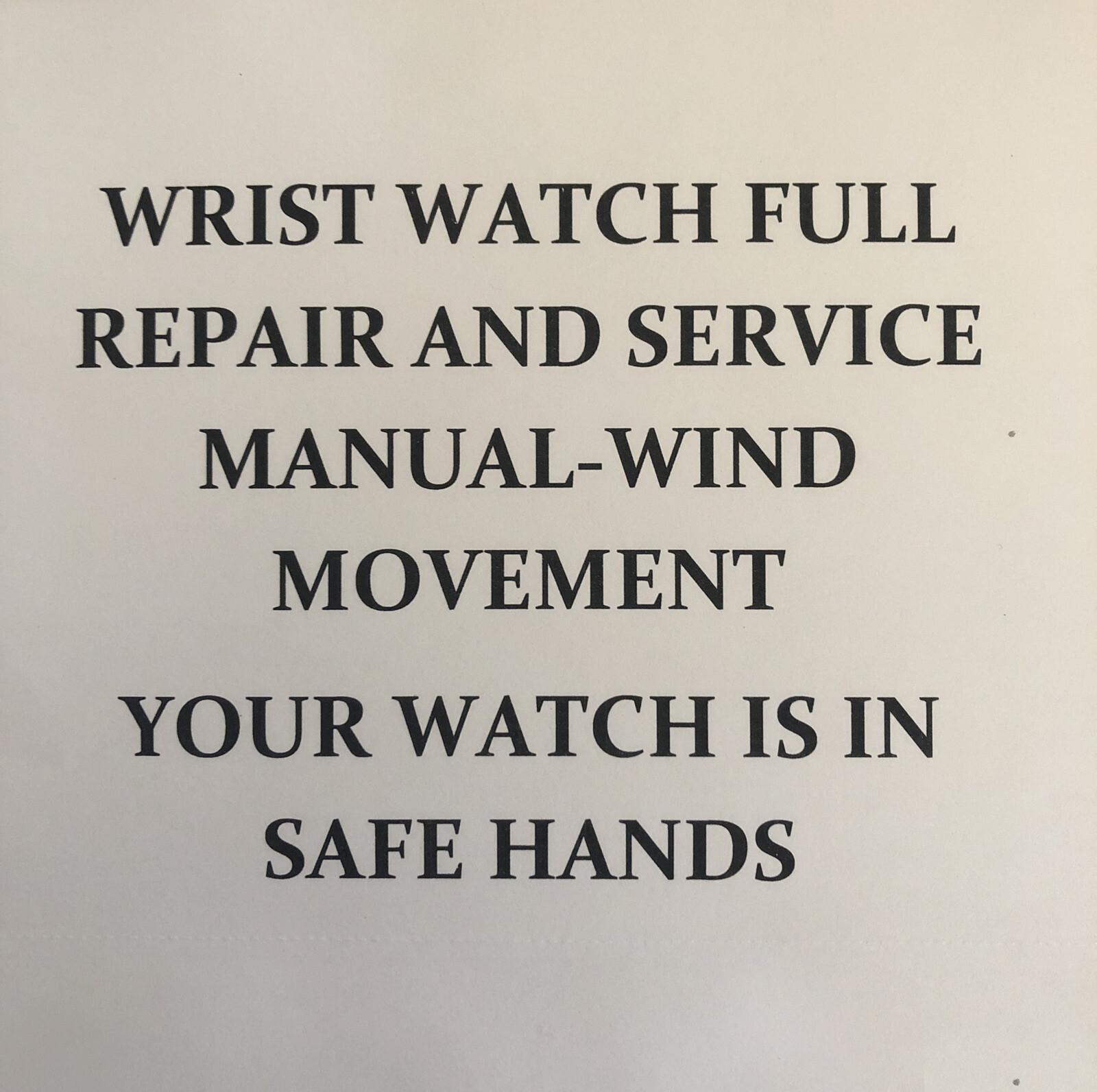 Vintage Wristwatch Repair and Service with Warranty