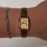 2000s Vintage Rectangular Gold Luxury Watch