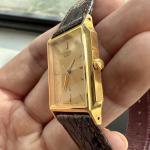 Vintage Citizen Gold Tone Tank Watch with Leather Band