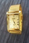 Vintage Tank Watch with Champagne Dial & Milanese Band