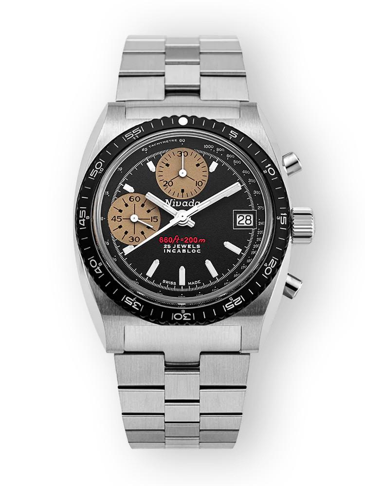 Nivada Grenchen Autochron White Dial Chronograph