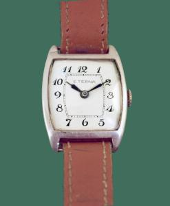 1920's Eterna Sterling Silver Barrel Case Watch