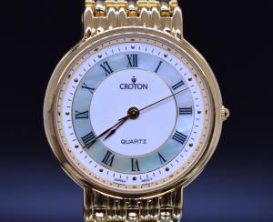 Vintage Croton Gold Tone Quartz Watch, 1990s