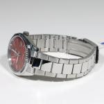 Casio Men's Vintage Red Dial Stainless Steel Watch
