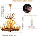 Vintage Deer Antler 12-Light Chandelier Fixture