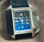 Blue Art Deco Mechanical Wind-Up Watch