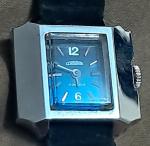 Blue Art Deco Mechanical Wind-Up Watch