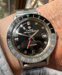 1960s Zodiac Aerospace GMT Dive Watch - Black/Gray