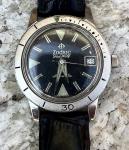60's Zodiac Sea Wolf Men's Black Date Watch