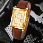 Elegant Vintage PU Leather Strap Watch Gift