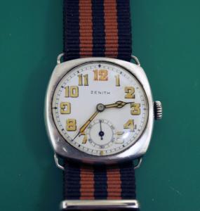 1915 Zenith Sterling Trench Military Watch