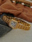 Elegant Gold Vintage Square Dial Women's Watch