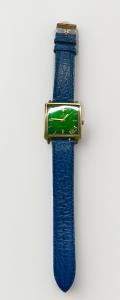 Zenith Respirator Automatic Watch Green Face Gold Tone