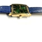 Zenith Respirator Automatic Watch Green Face Gold Tone